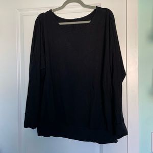 Encircled dressy sweatshirt black merino bamboo blend